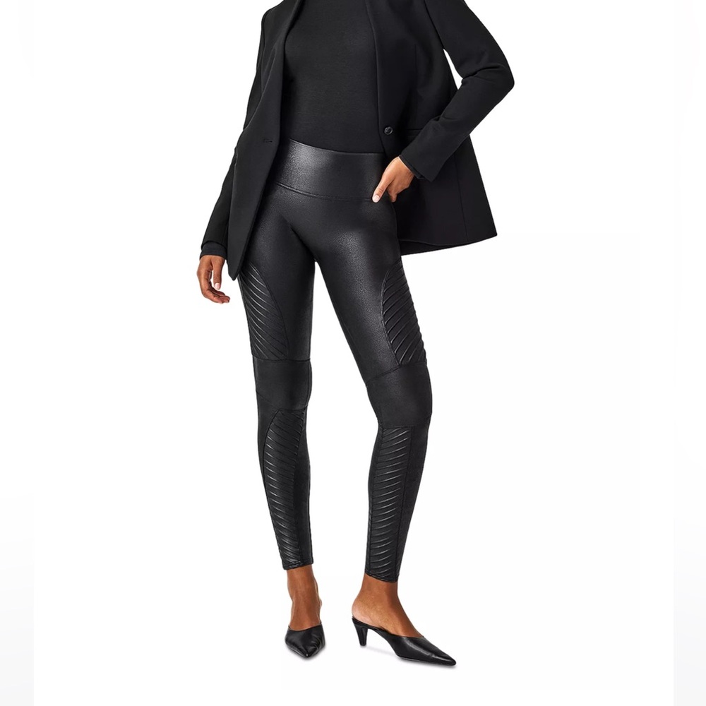 SPANX Faux Leather Moto Leggings